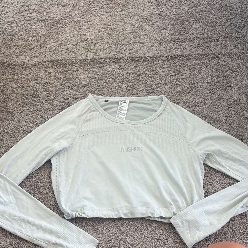 Gymshark very light grey drawstring shirt